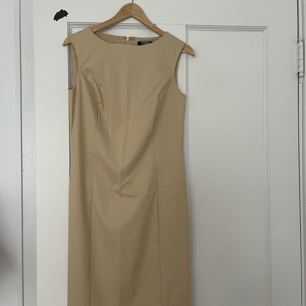 Chaps Tan Sleeveless Dress